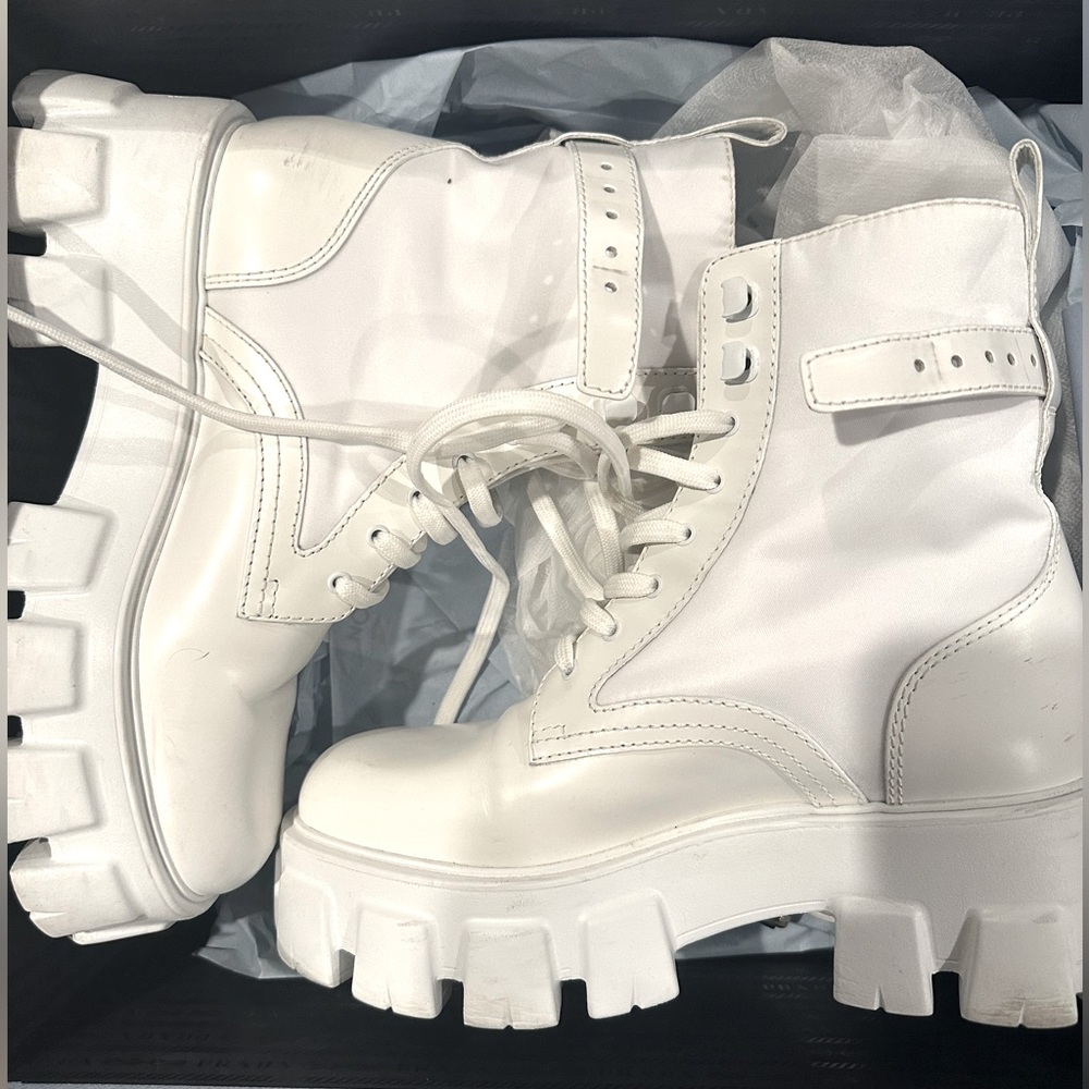 Monolith leather and Re-Nylon boots with pouch.